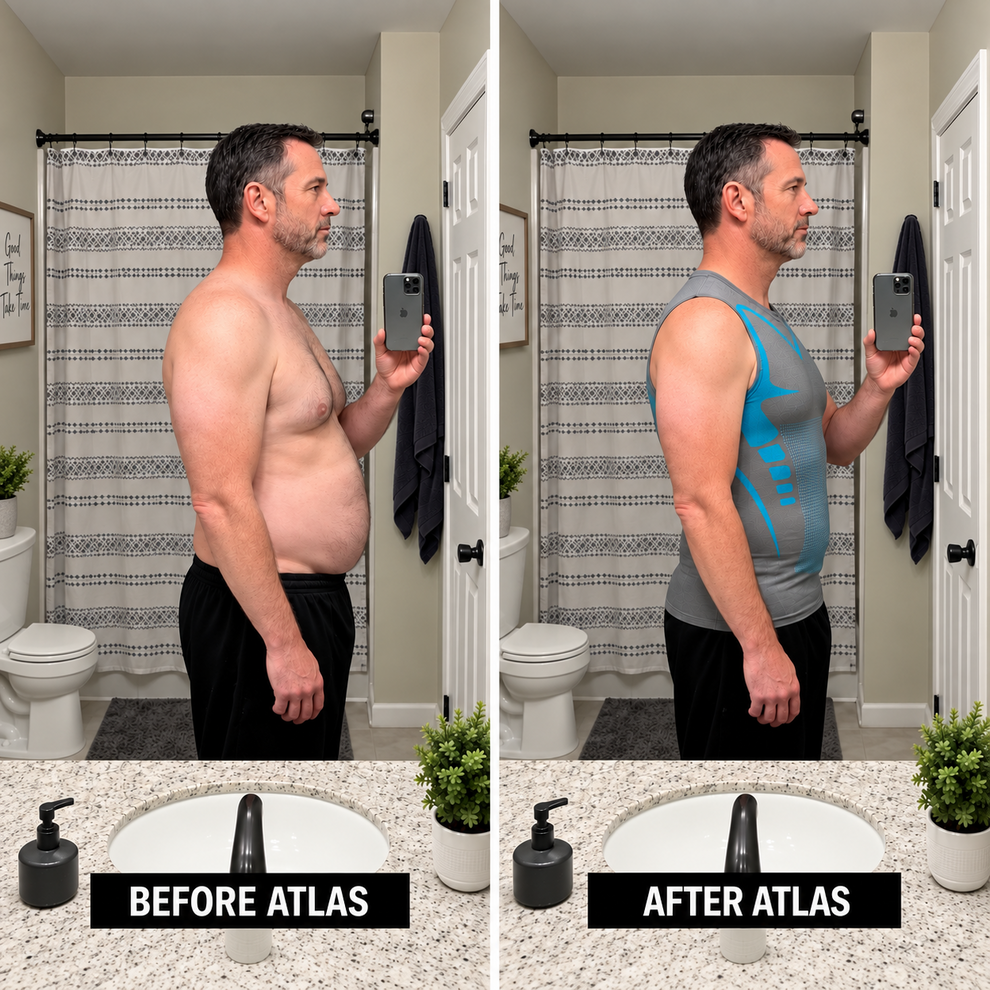Atlas before and after side profile comparison